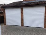 double garage doors white